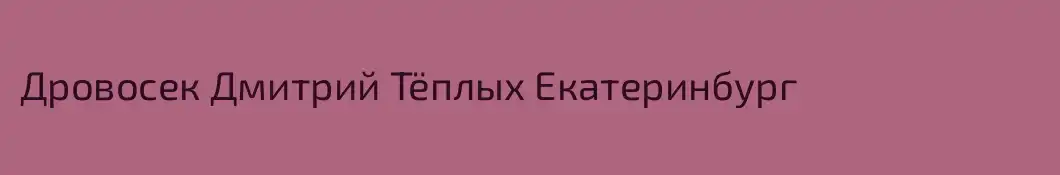 Дровосек Дмитрий Тёплых Екатеринбург